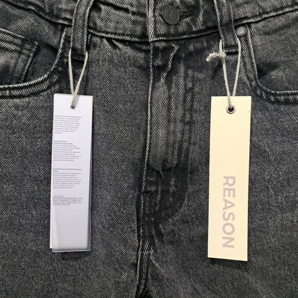 Reason Two Tone Gothic Western Skinny Flare Denim Jeans Size 32W Charcoal NWT - Picture 11 of 13